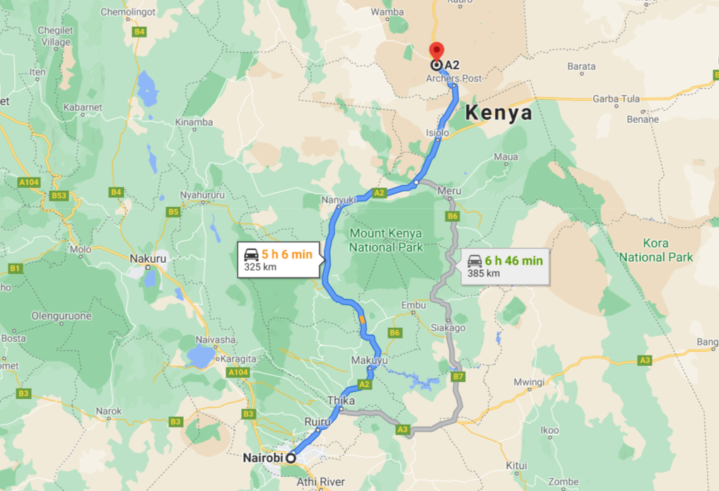 Nairobi – Samburu National Reserve – Nairobi